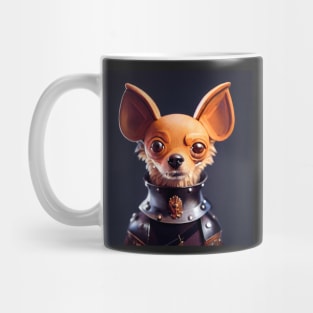 Chihuahua wearing medieval knight armor Mug